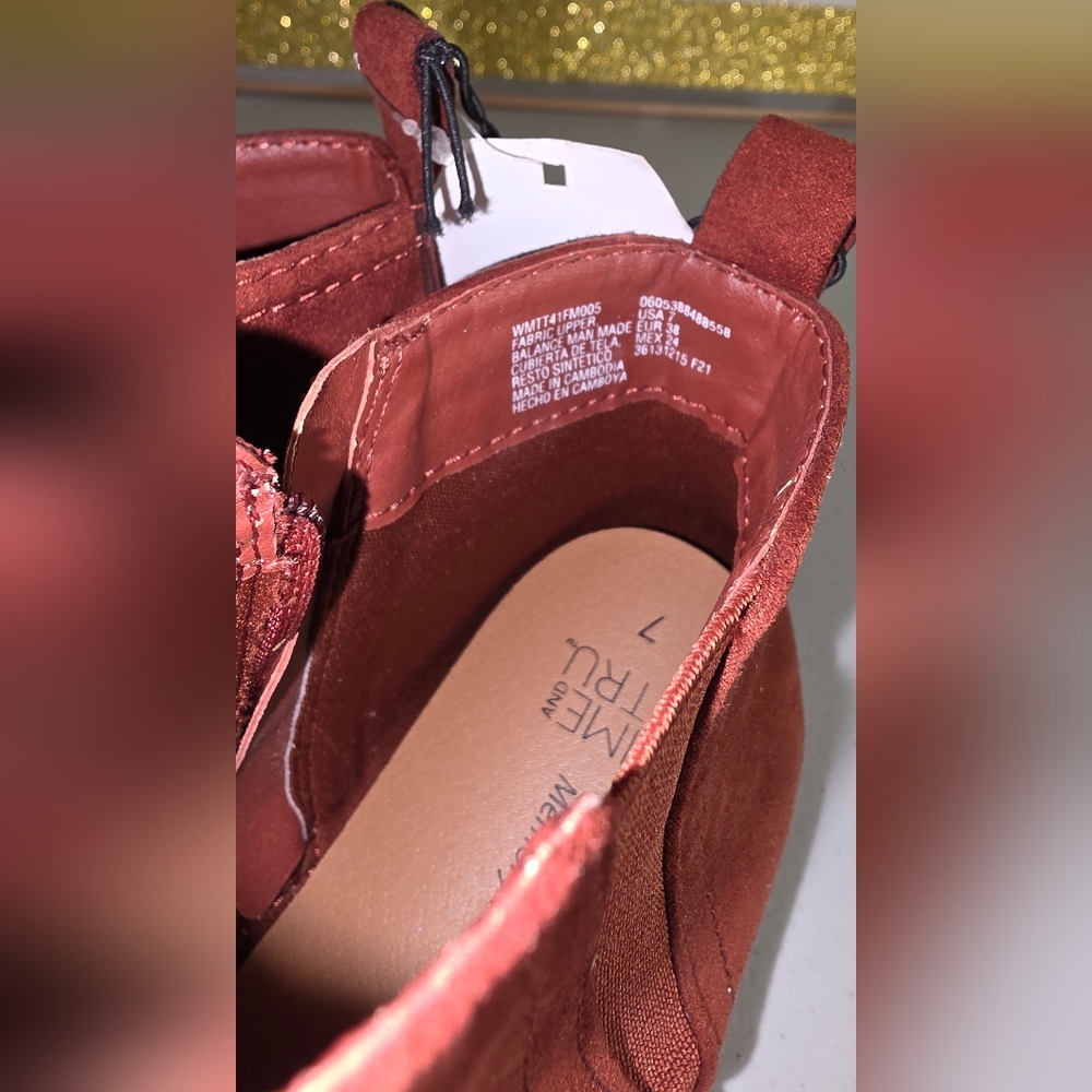Time and Tru Women's Rust Ankle Booties - Picture 9 of 16